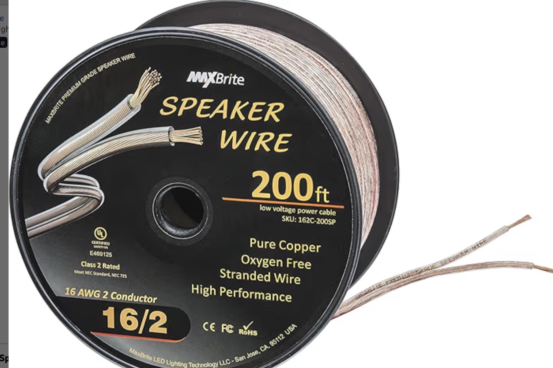 16 Gauge Custom Recycled Copper Audio Cable